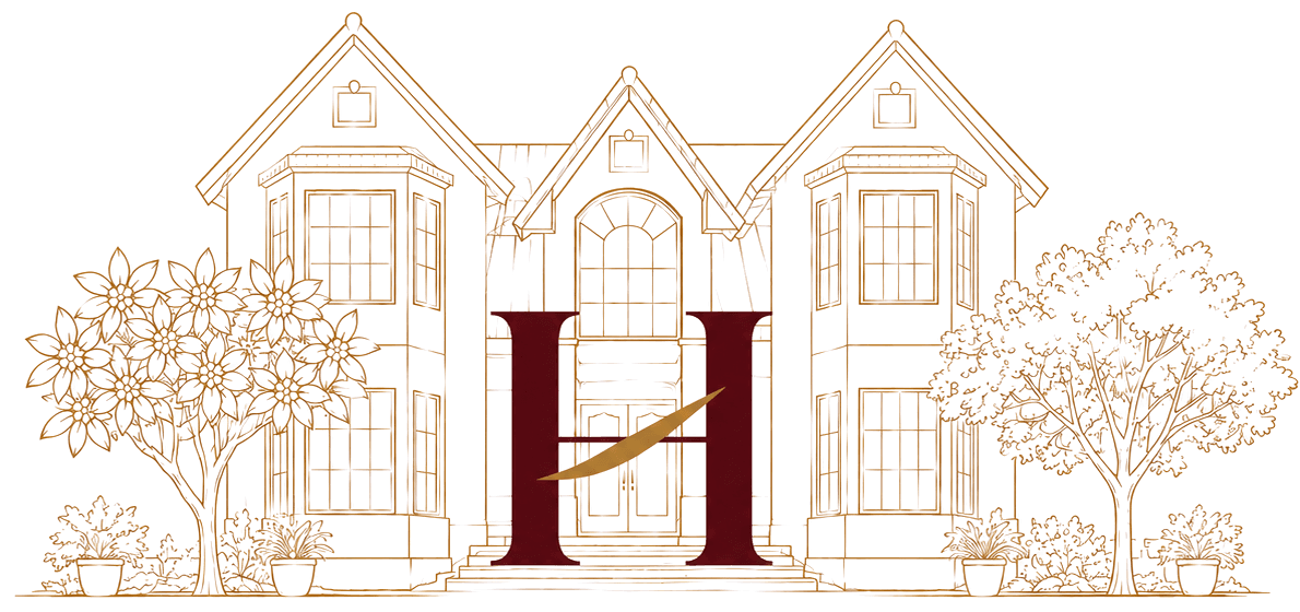 Hanover Bistro — house illustration with the H monogram